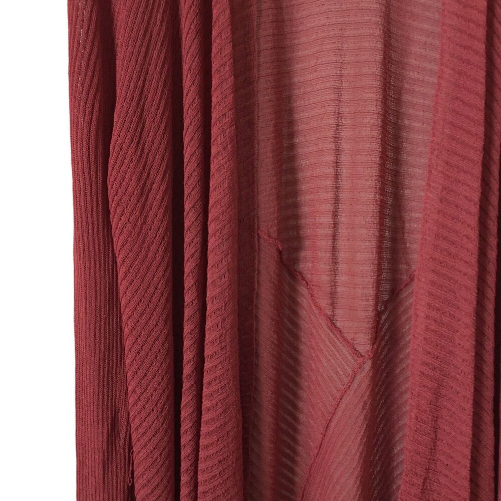 Eileen Fisher Women's Knit Top Cardigan Size M Red Sheer Long Sleeve Shawl - Picture 9 of 10